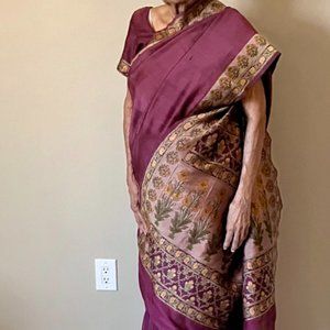 Pure silk saree with matching blouse